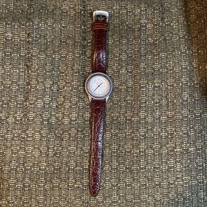 Brighton Women's Watch with Red Leather Strap